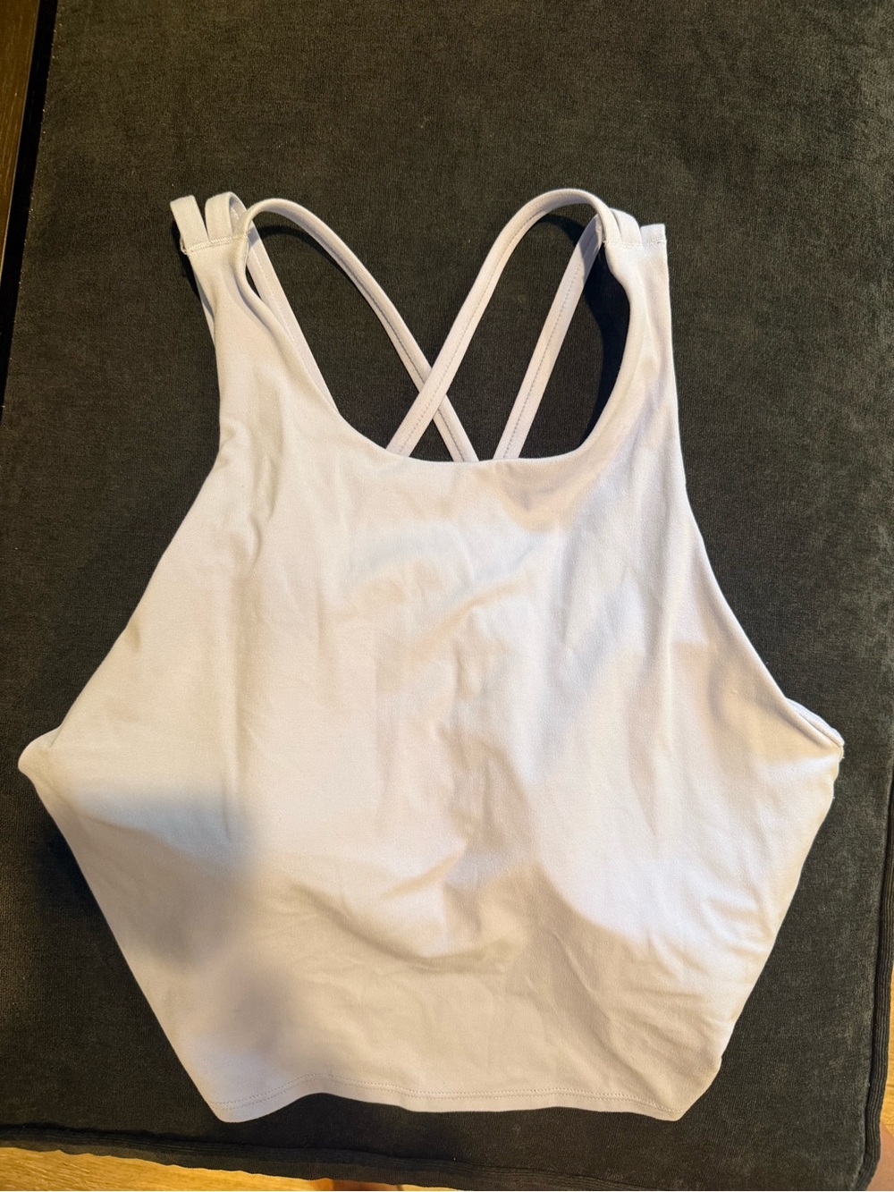 Light blue Sports Crop Top with Cross-Back Straps